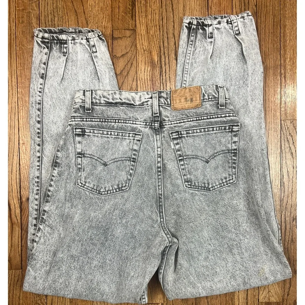 Vintage Levi's Silver Medal Jeans Pleated Acid Wash Baggy USA‎ Men's Size 32x34